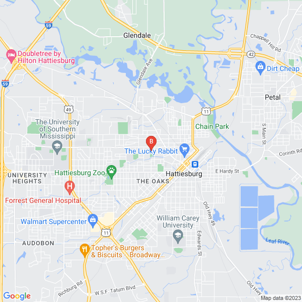 JDs Cheap Towing and Roadside Assistance location map: 412 Mable St, Hattiesburg, MS